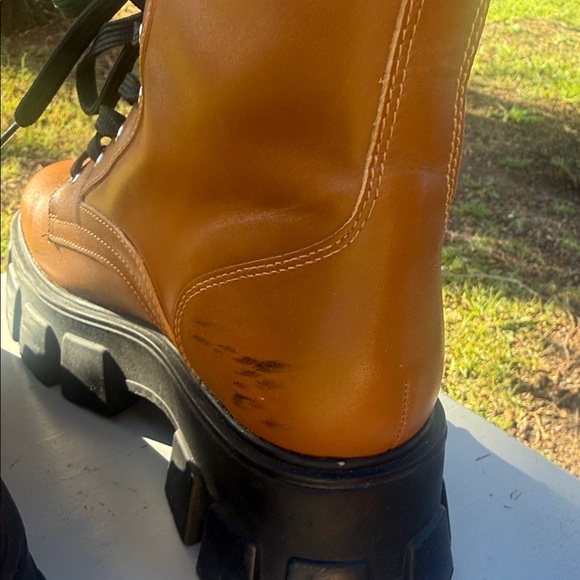 Marc Fisher Tan and Black Combat Boots - Picture 7 of 8